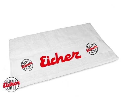 Handtuch weiß mit - , eicher