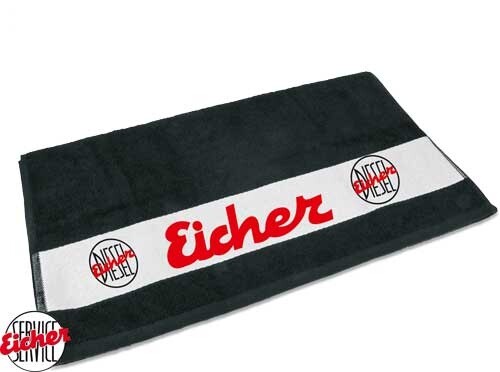 Handtuch schwarz mit - , eicher